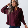 Balcony Nights Shift Top In Windsor Wine Image - 1