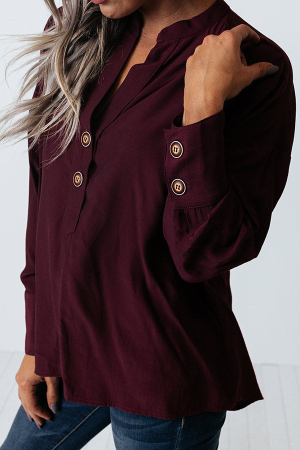Balcony Nights Shift Top In Windsor Wine Image - 2