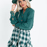 Balcony Nights Shift Top In Hunter Green Image - 1