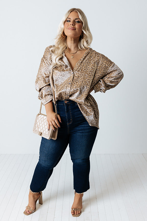 Dancing In the Street Leopard Top In Khaki Curves Image - 2