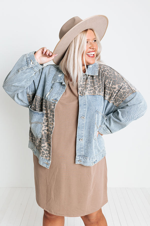 Drive Them Wild Distressed Denim Jacket Curves
