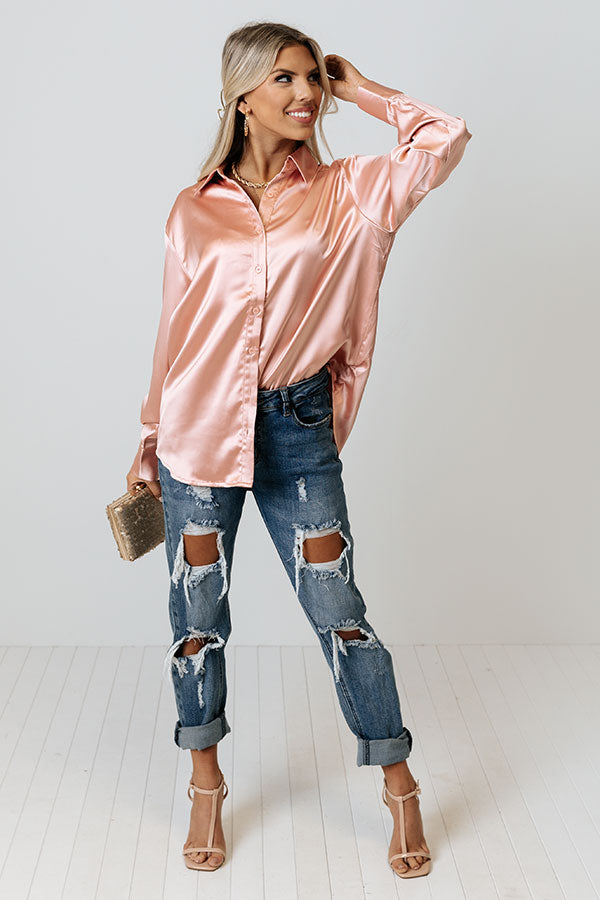 Skylight Satin Top In Pink Image - 1