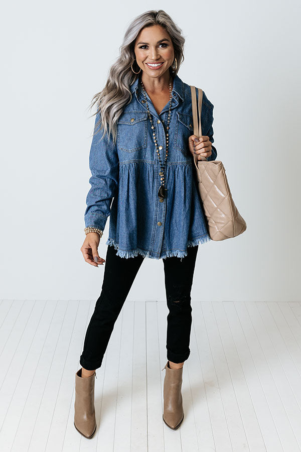 Living Downtown Chambray Top Image - 1