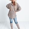Fantastic Flurries Waffle Knit Top In Taupe Image - 1