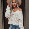 New Haven Cable Knit Sweater In Ivory Image - 1