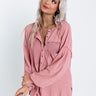 Fantastic Flurries Waffle Knit Top In Blush Image - 1