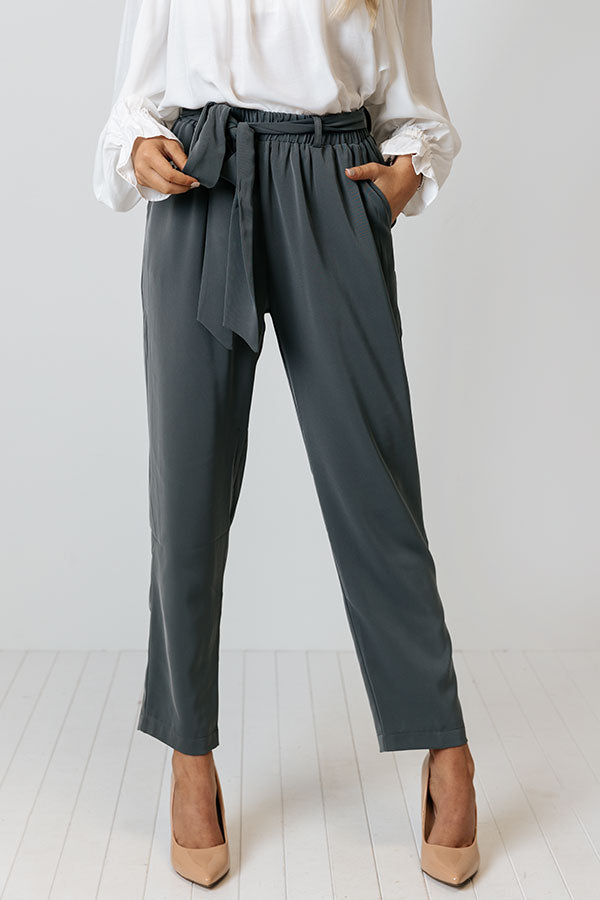 The Lari High Waist Trousers In Charcoal