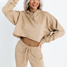 Hint Of Cozy Crop Hoodie In Khaki Image - 1
