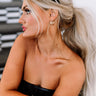 Sophia Rhinestone-Studded Hoop Earrings Image - 1
