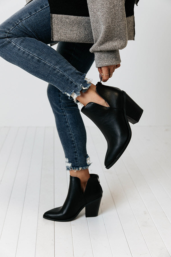 The Lundy Faux Leather Bootie In Black