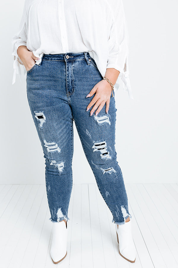 KanCan The Jenson High Waist Distressed Ankle Skinny Curves Image - 2