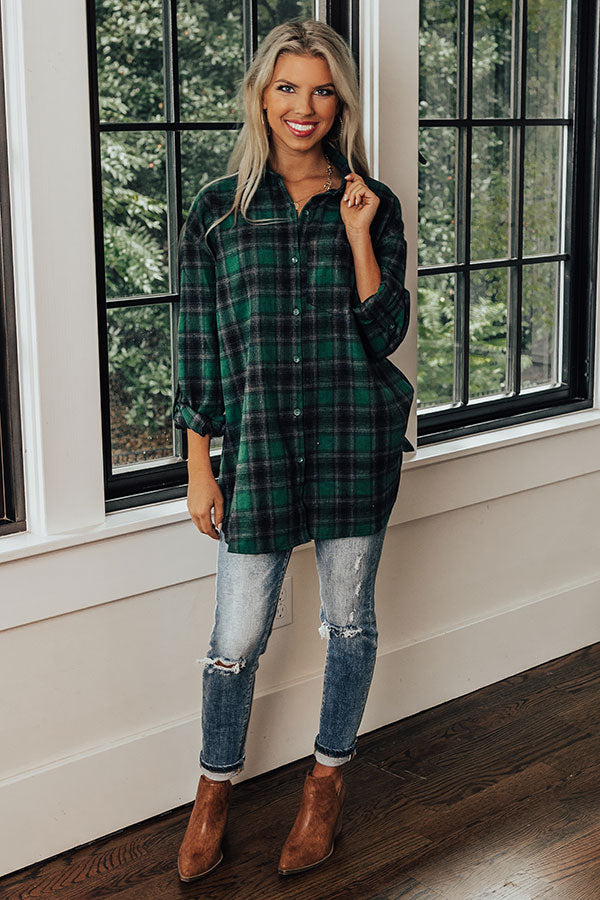 Cozy Honey Flannel In Green