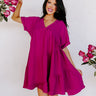 My Kind Of Night Babydoll Dress in Berry Image - 1
