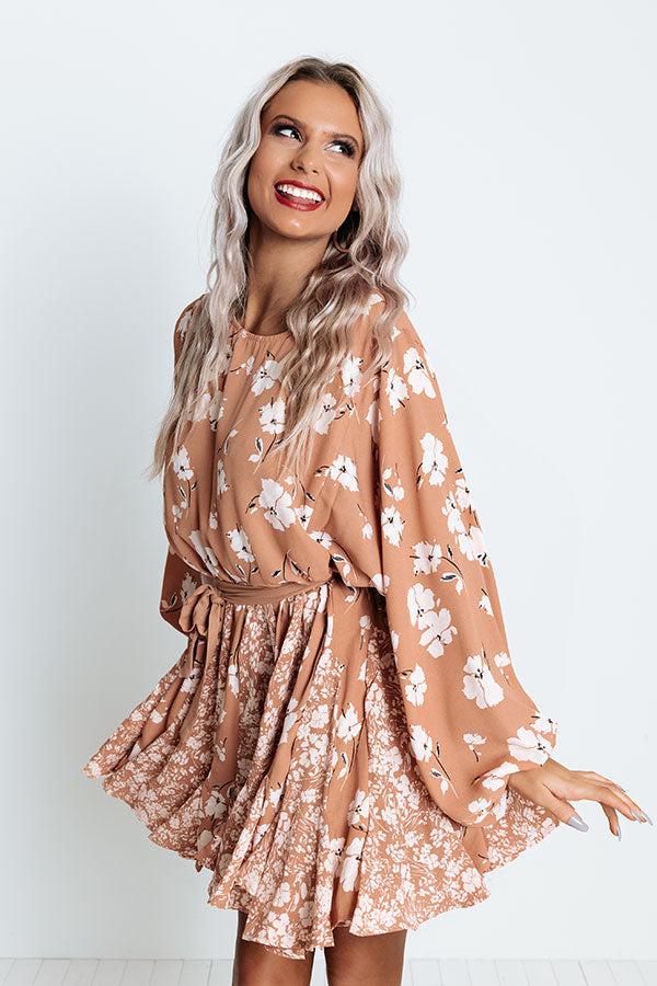 You Are Invited Floral Dress In Iced Mocha Image - 2