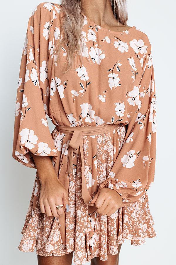 You Are Invited Floral Dress In Iced Mocha Image - 3