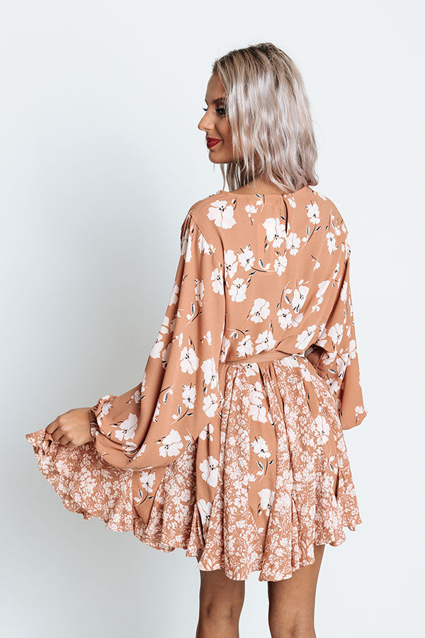 You Are Invited Floral Dress In Iced Mocha Image - 4