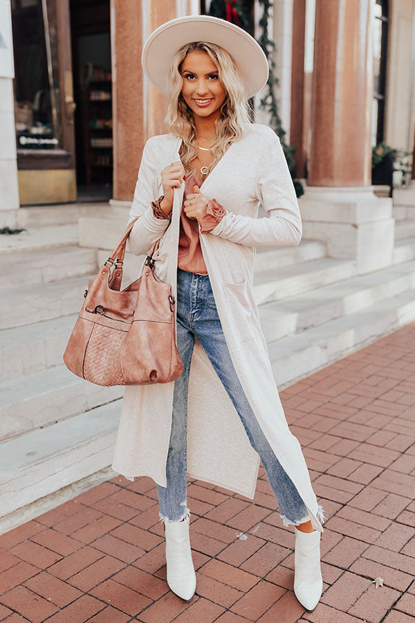 Warm Soul Duster Cardigan In Birch