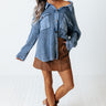 Arizona Bonfire Waffle Knit Top In Blue Image - 1