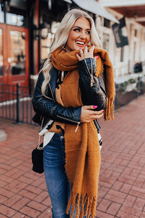 Hot Cocoa And Kisses Scarf In Camel Image - 2