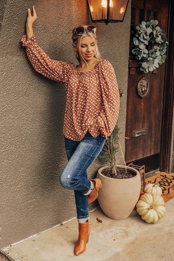 Chic At First Sight Shift Top in Rust Image - 2