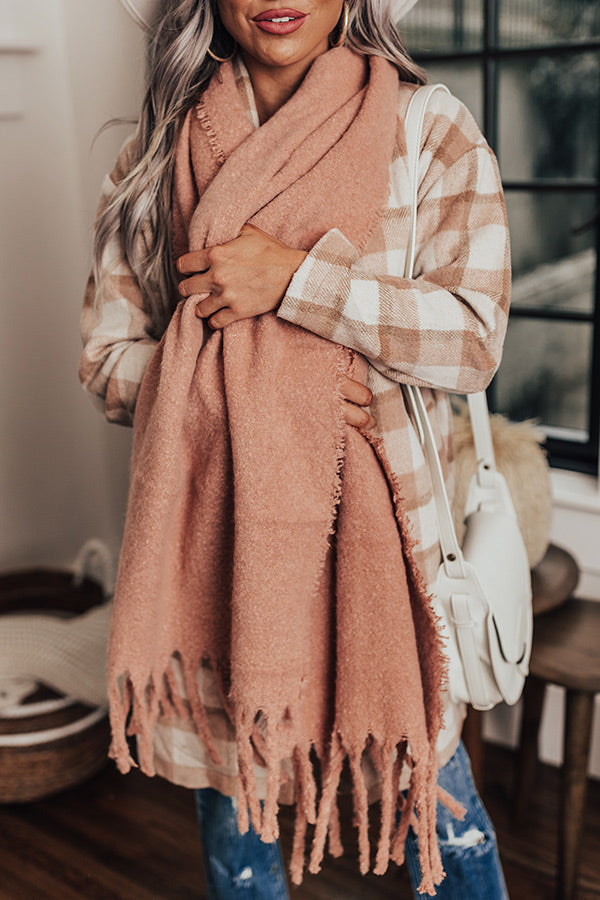 Hot Cocoa And Kisses Scarf In Blush