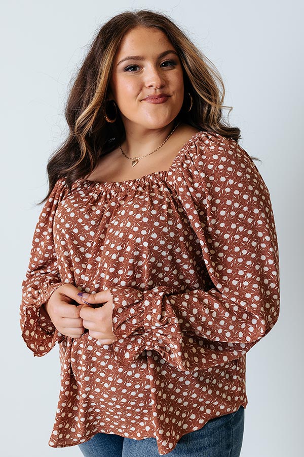 Chic At First Sight Shift Top in Rust Curves Image - 1