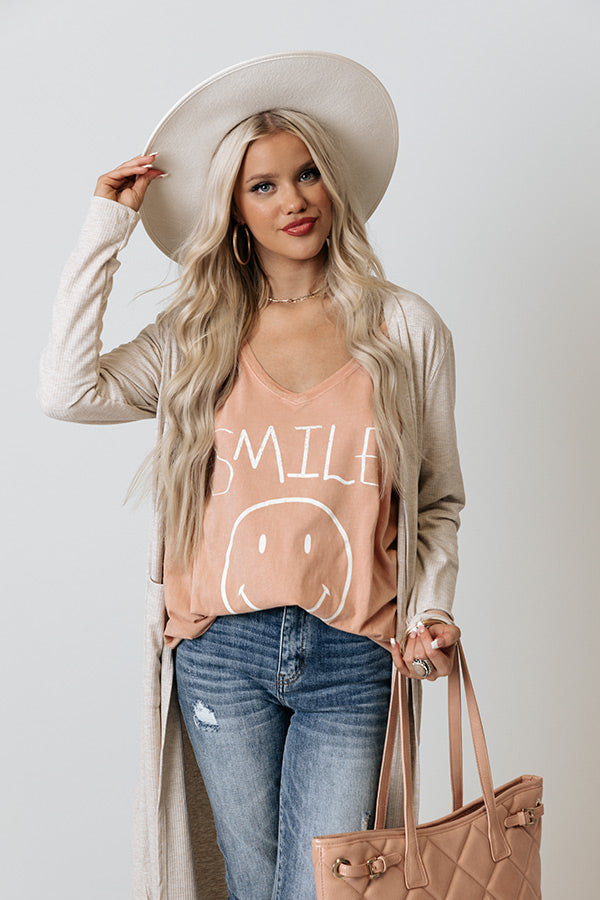 Smiley Face Graphic Tee Image - 1
