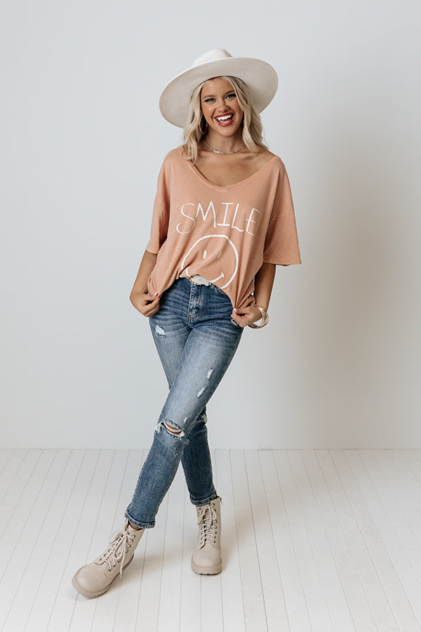 Smiley Face Graphic Tee Image - 2