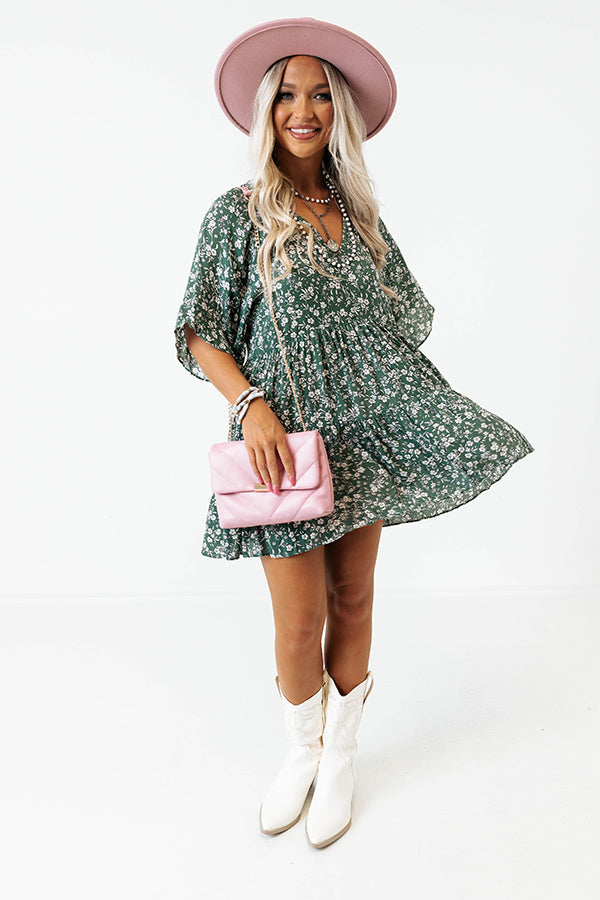 Boho In Soho Floral Shift Dress in Dark Pear Image - 1