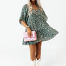 Boho In Soho Floral Shift Dress in Dark Pear Image - 1