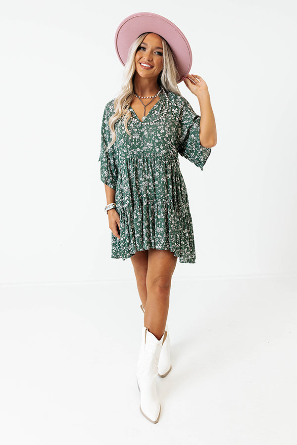 Boho In Soho Floral Shift Dress in Dark Pear Image - 2