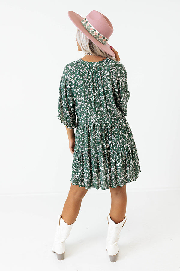 Boho In Soho Floral Shift Dress in Dark Pear Image - 4