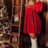Cranberry Spritz Velvet Babydoll Dress in Red Curves Image - 1