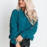 Bring On The Warmth Knit Sweater In Teal Image - 1