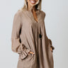 Patio In Paris Shift Dress In Warm Taupe Image - 1