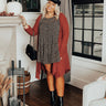 Coolest Feeling Waffle Knit Cardigan In Rust Curves Image - 1