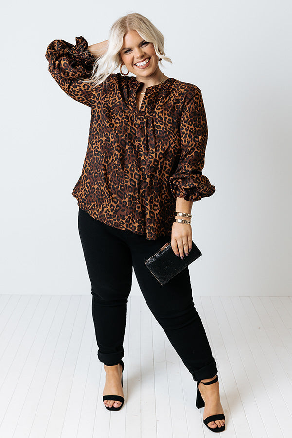 Simply Flourishing Leopard Shift Top Curves Image - 2