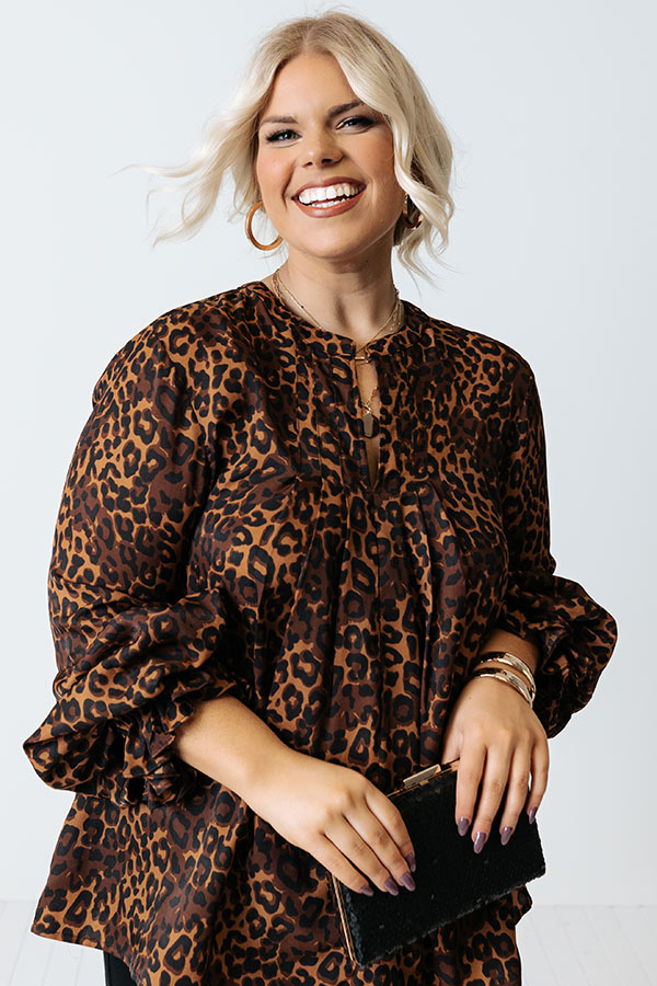 Simply Flourishing Leopard Shift Top Curves Image - 1
