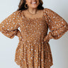 Sweet And Simple Floral Top In Rust Curves Image - 1