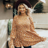 Sweet And Simple Floral Top In Rust Image - 1