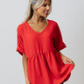 Spilling Secrets Babydoll Top In Red Image - 1