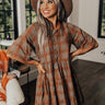 Kind Conversation Plaid Tunic Dress in Rust Image - 1