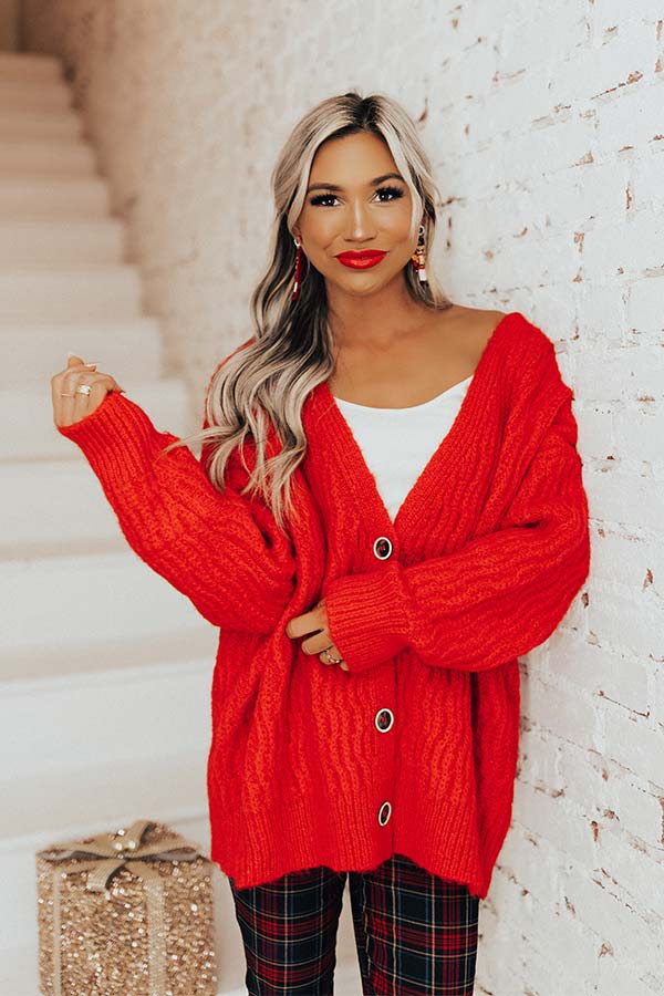 On The Vine Knit Cardigan In Red