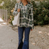 Western Skies Flannel Babydoll Top In Green Image - 1
