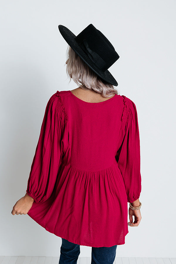 Romantic Remix Babydoll Top In Wine Image - 4