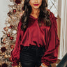 Prosecco And Poise Satin Top In Wine Image - 1