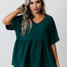Spilling Secrets Babydoll Top In Hunter Green Image - 1