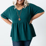 Spilling Secrets Babydoll Top In Hunter Green Curves Image - 1