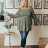 Sweet And Simple Floral Top In Light Hunter Green Curves Image - 1