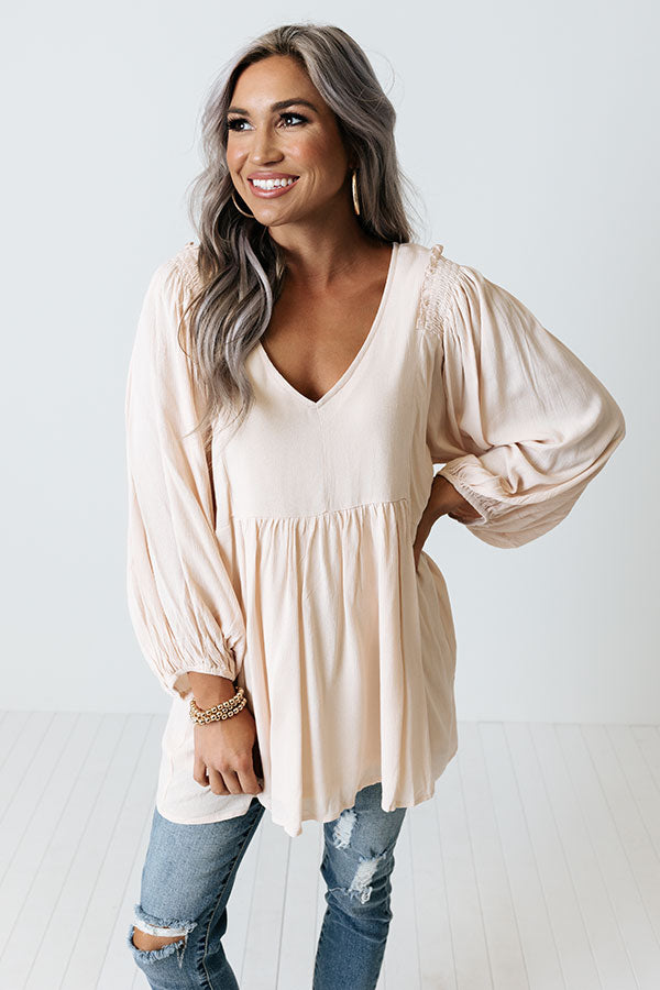 Romantic Remix Babydoll Top In Cream Image - 1